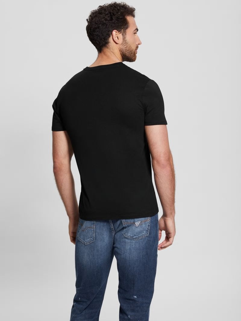 Guess Eco Embossed Logo Tee - Black Guess Eco Embossed Logo Tee - Black