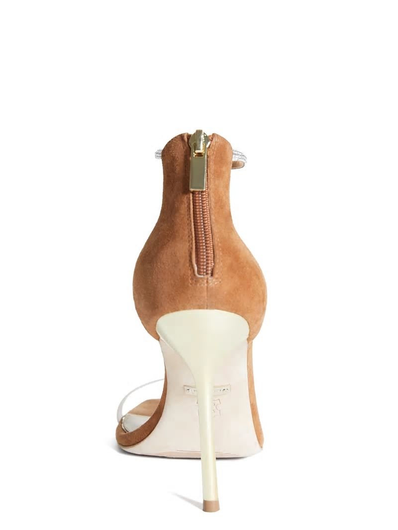 Guess Olivia Embellished Heeled Sandal - Cognac Guess Olivia Embellished Heeled Sandal - Cognac