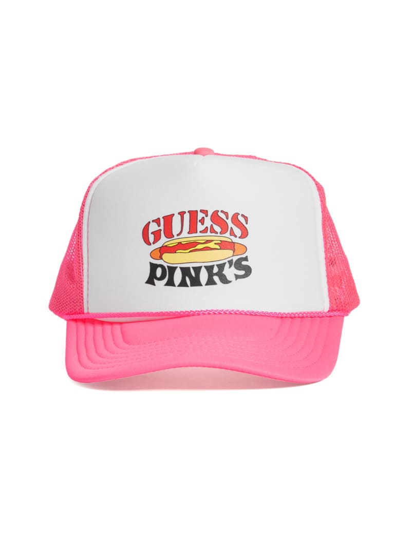 Guess GUESS Originals x Pink's Hot Dogs Trucker Hat - Pure White Multi Guess GUESS Originals x Pink's Hot Dogs Trucker Hat - Pure White Multi