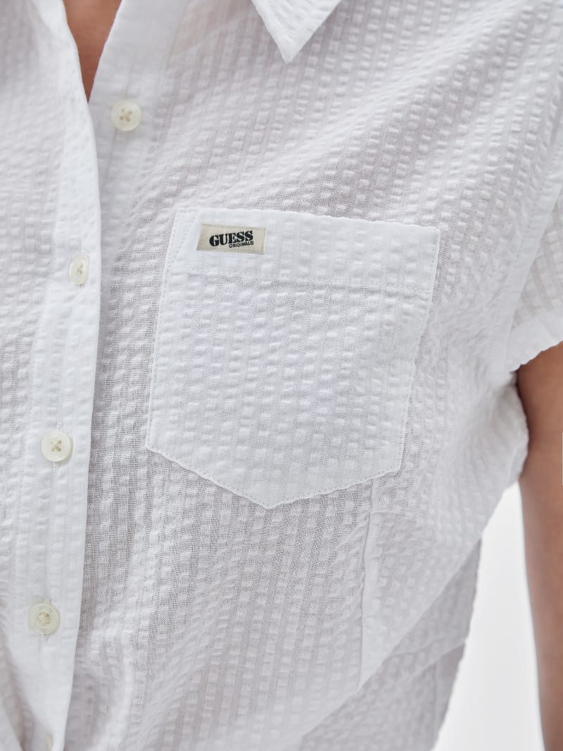 Guess GUESS Originals Tie-Front Shirt - Pure White Guess GUESS Originals Tie-Front Shirt - Pure White