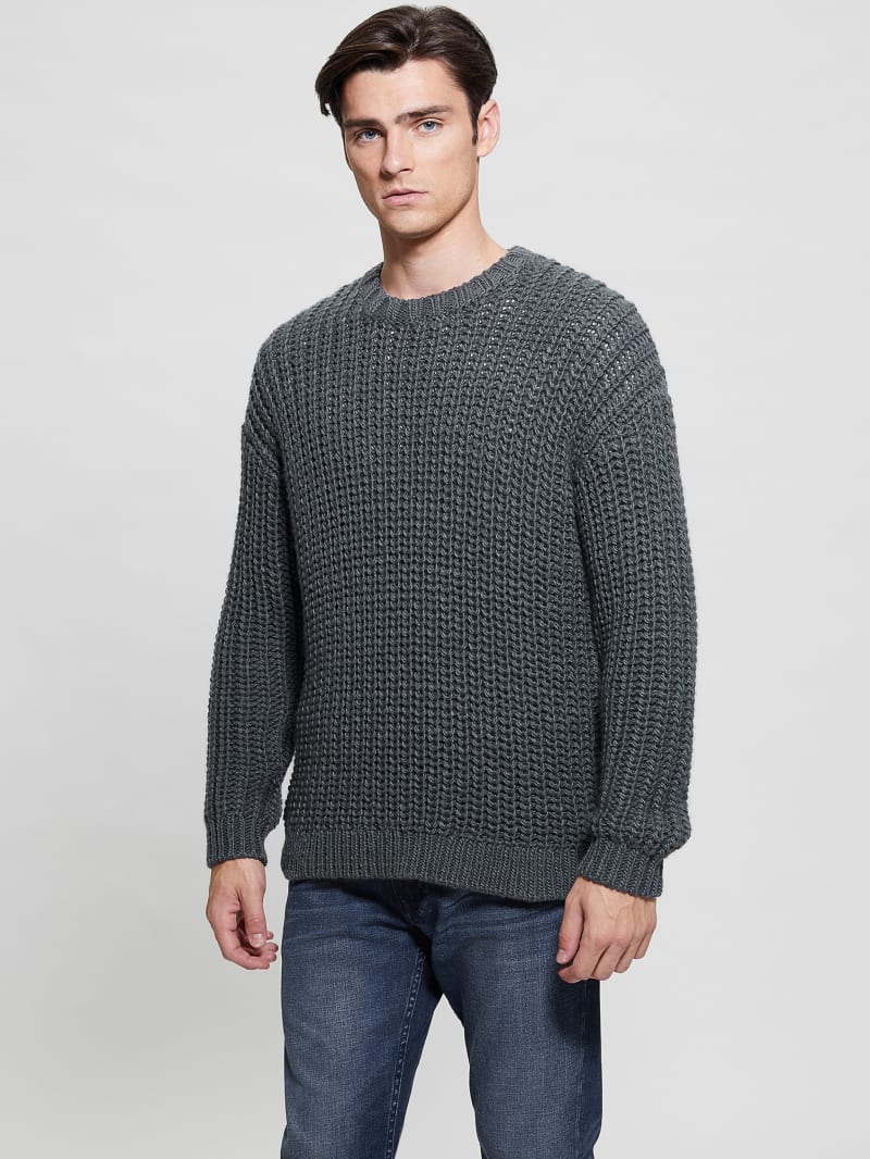 Guess Eco Wool-Blend Grayson Sweater - Coldwater Blue Multi Guess Eco Wool-Blend Grayson Sweater - Coldwater Blue Multi