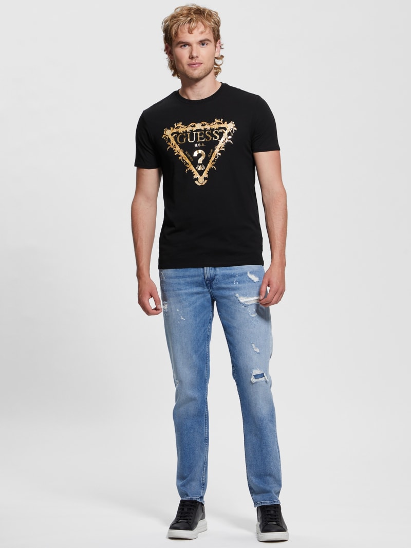 Guess Logo Tri-Scroll Tee - Black Guess Logo Tri-Scroll Tee - Black