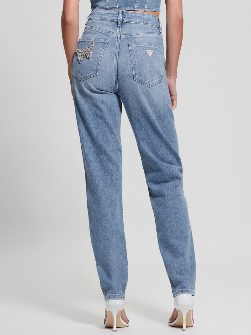 Guess Rhinestone Butterfly High-Rise Mom Jeans - Oneroa Guess Rhinestone Butterfly High-Rise Mom Jeans - Oneroa