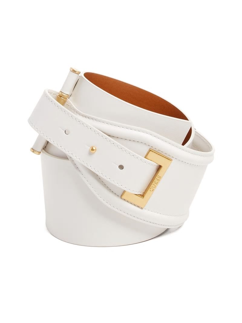 Guess Wide Leather Belt - Chalk Guess Wide Leather Belt - Chalk