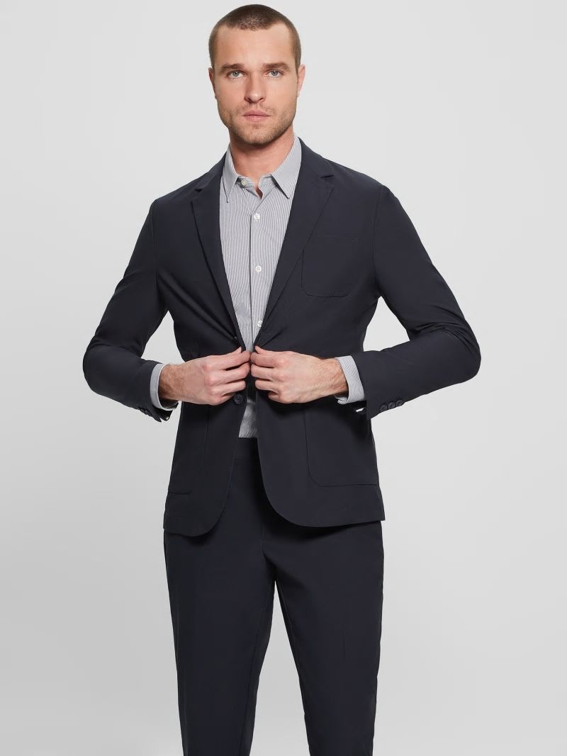 Guess Myron Tech-Stretch Blazer - Bleu éLéGant Guess Myron Tech-Stretch Blazer - Bleu éLéGant