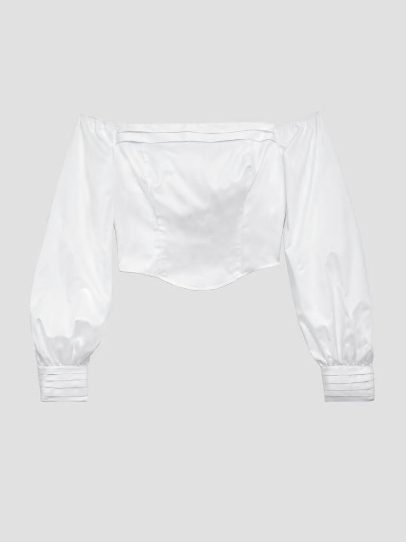 Guess Kristin Off-the-Shoulder Corset Top - Pure White Guess Kristin Off-the-Shoulder Corset Top - Pure White