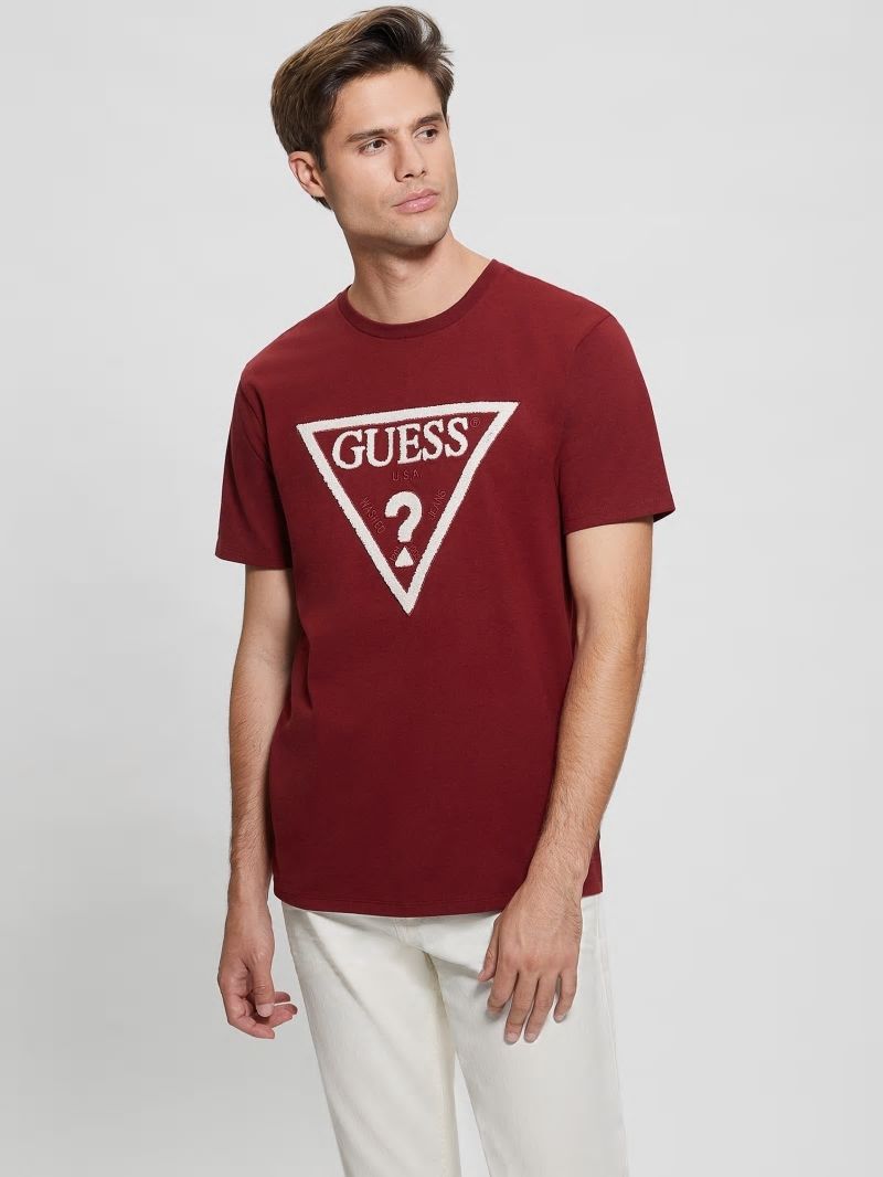 Guess Eco Embroidered Logo Tee - Vino Guess Eco Embroidered Logo Tee - Vino