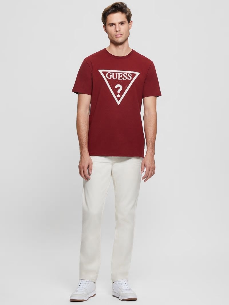 Guess Eco Embroidered Logo Tee - Vino Guess Eco Embroidered Logo Tee - Vino