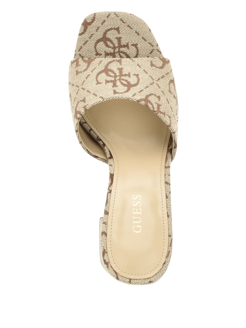 Guess Jadah Logo Platform Heels - Medium Brown Guess Jadah Logo Platform Heels - Medium Brown