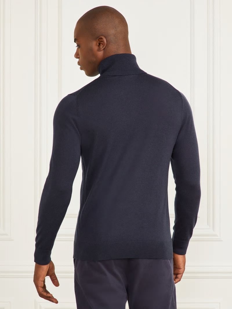 Guess Merino Wool Turtleneck Sweater - Bleu éLéGant Guess Merino Wool Turtleneck Sweater - Bleu éLéGant