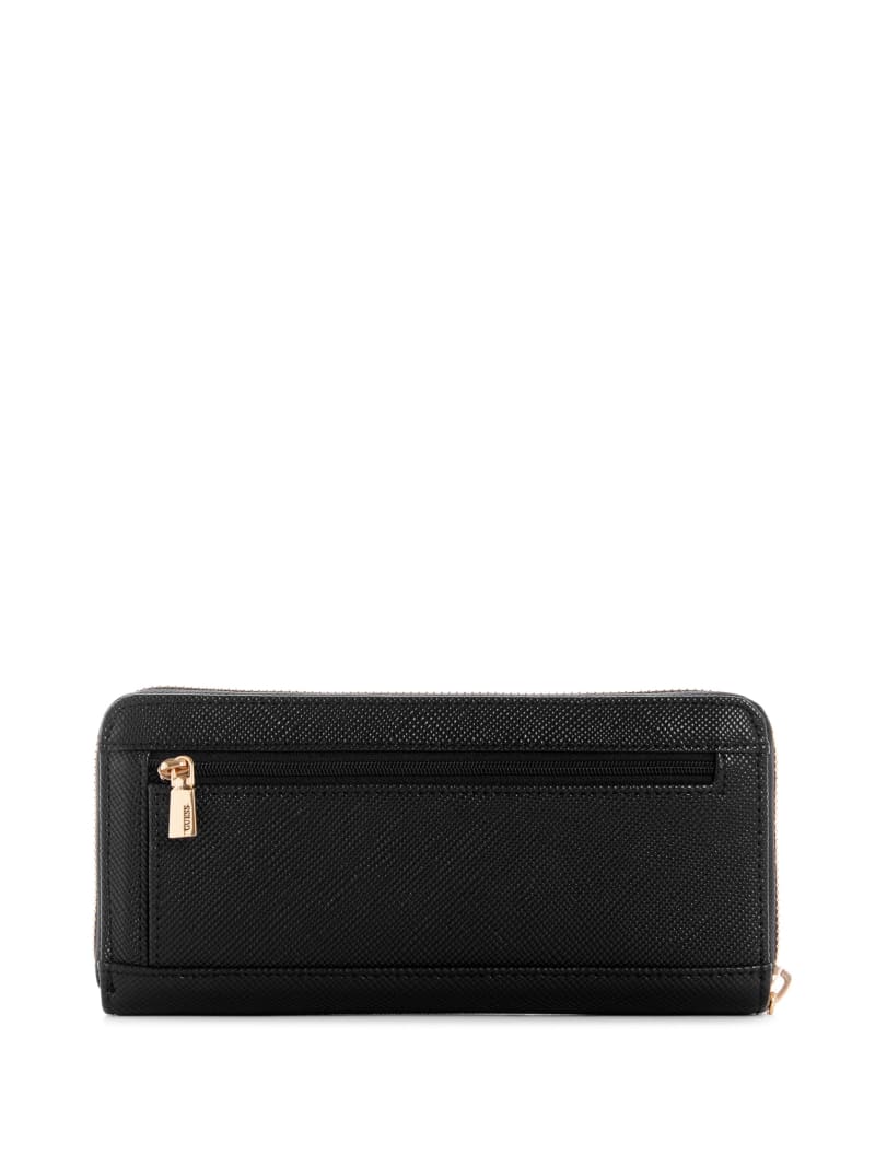 Guess Laurel Large Zip-Around Wallet - Black Floral Print Guess Laurel Large Zip-Around Wallet - Black Floral Print