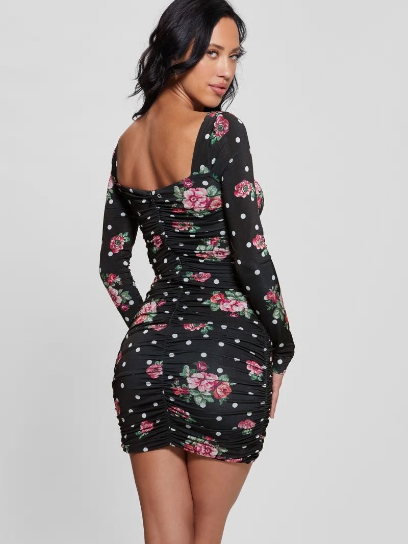 Guess Milena Bodycon Dress - Flower Polka Dots Guess Milena Bodycon Dress - Flower Polka Dots