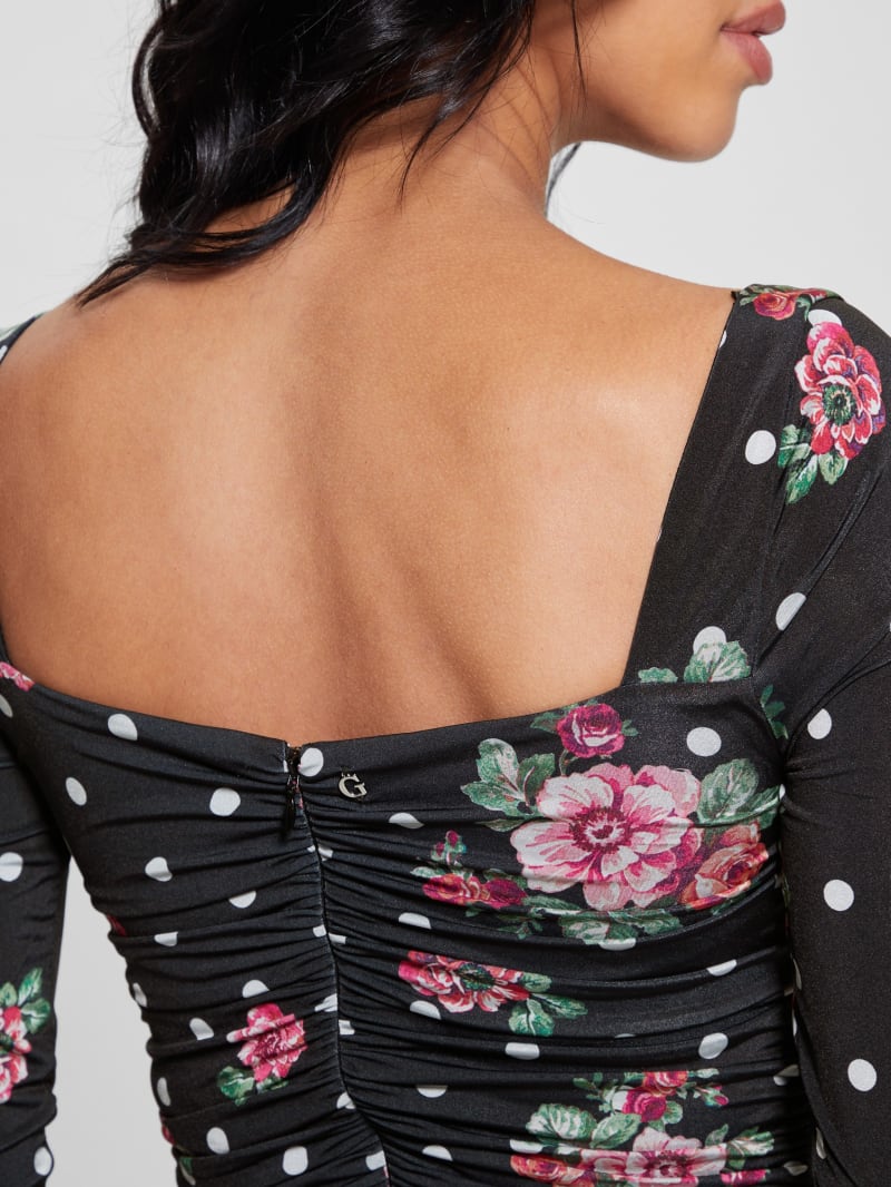 Guess Milena Bodycon Dress - Flower Polka Dots Guess Milena Bodycon Dress - Flower Polka Dots