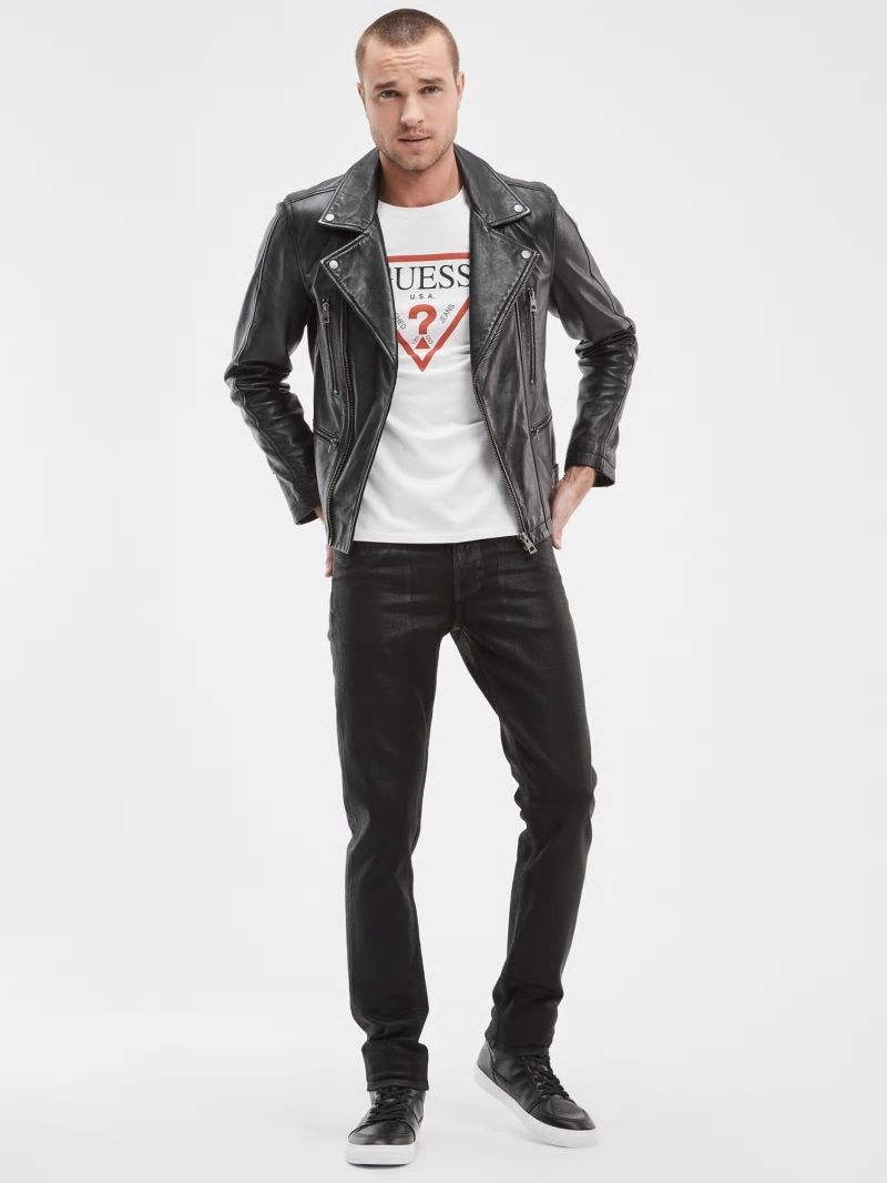 Guess Coated Tapered Jeans - Jet Black Coated Guess Coated Tapered Jeans - Jet Black Coated