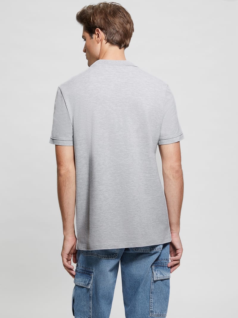 Guess Embroidered Bear Polo - Light Stone Heather Guess Embroidered Bear Polo - Light Stone Heather