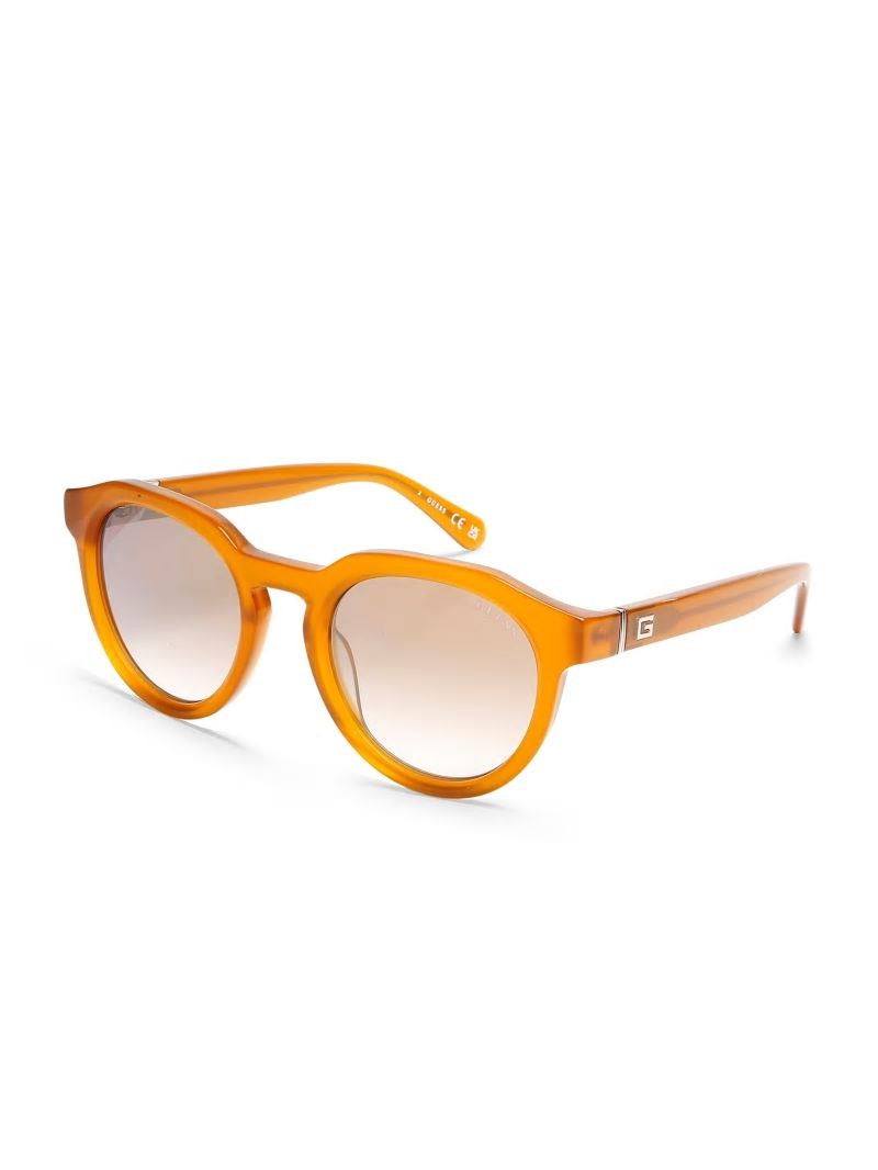 Guess Oversized Round Plastic Sunglasses - Orange Guess Oversized Round Plastic Sunglasses - Orange