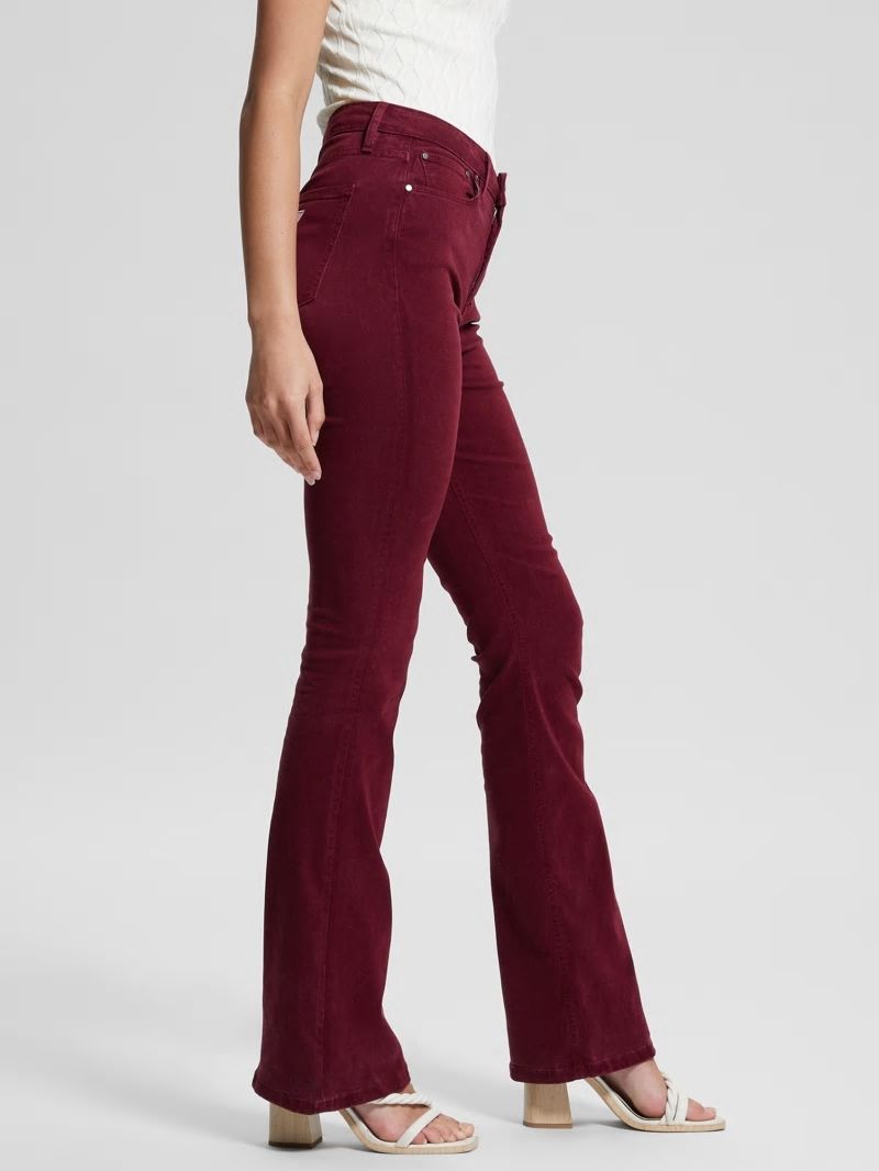 Guess Eco Sexy Flare Velvet Pants - Mystic Wine Guess Eco Sexy Flare Velvet Pants - Mystic Wine