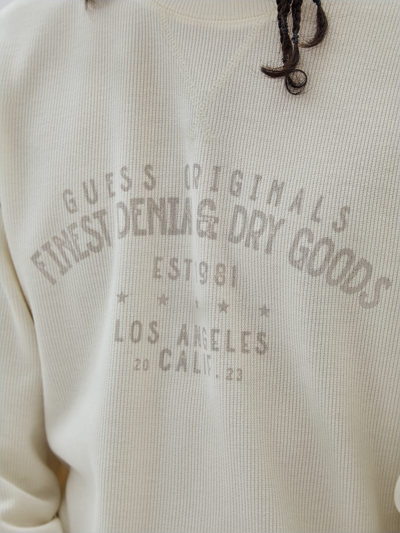 Guess GUESS Originals Printed Waffle Long-Sleeve Tee - Washed Out Black Guess GUESS Originals Printed Waffle Long-Sleeve Tee - Washed Out Black