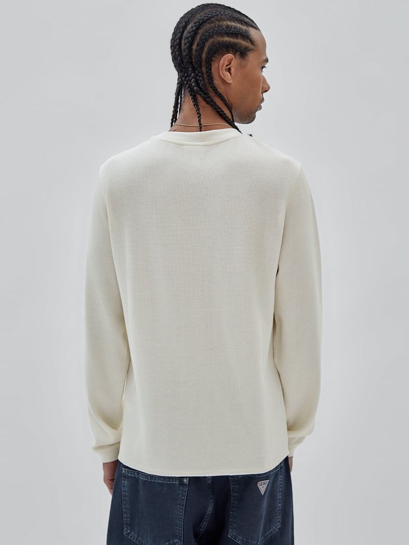 Guess GUESS Originals Printed Waffle Long-Sleeve Tee - Washed Out Black Guess GUESS Originals Printed Waffle Long-Sleeve Tee - Washed Out Black