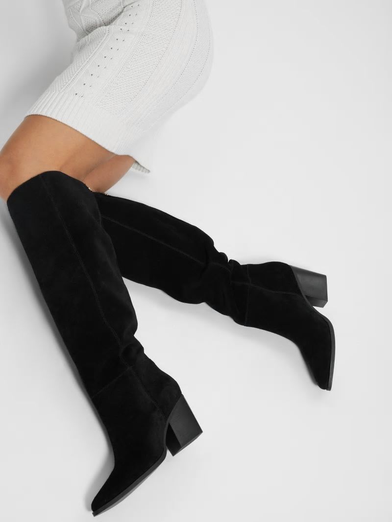Guess Dolita Suede Knee-High Boots - Black 001 Guess Dolita Suede Knee-High Boots - Black 001