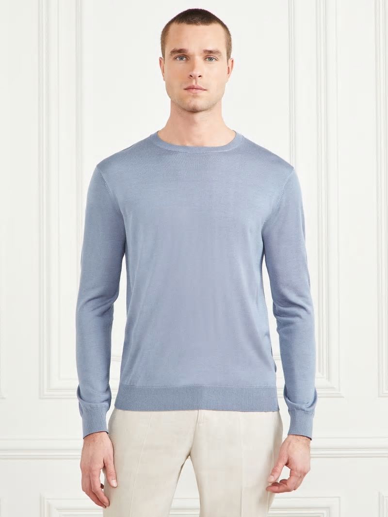 Guess Silk Crewneck Sweater - Cloudy Sky Guess Silk Crewneck Sweater - Cloudy Sky