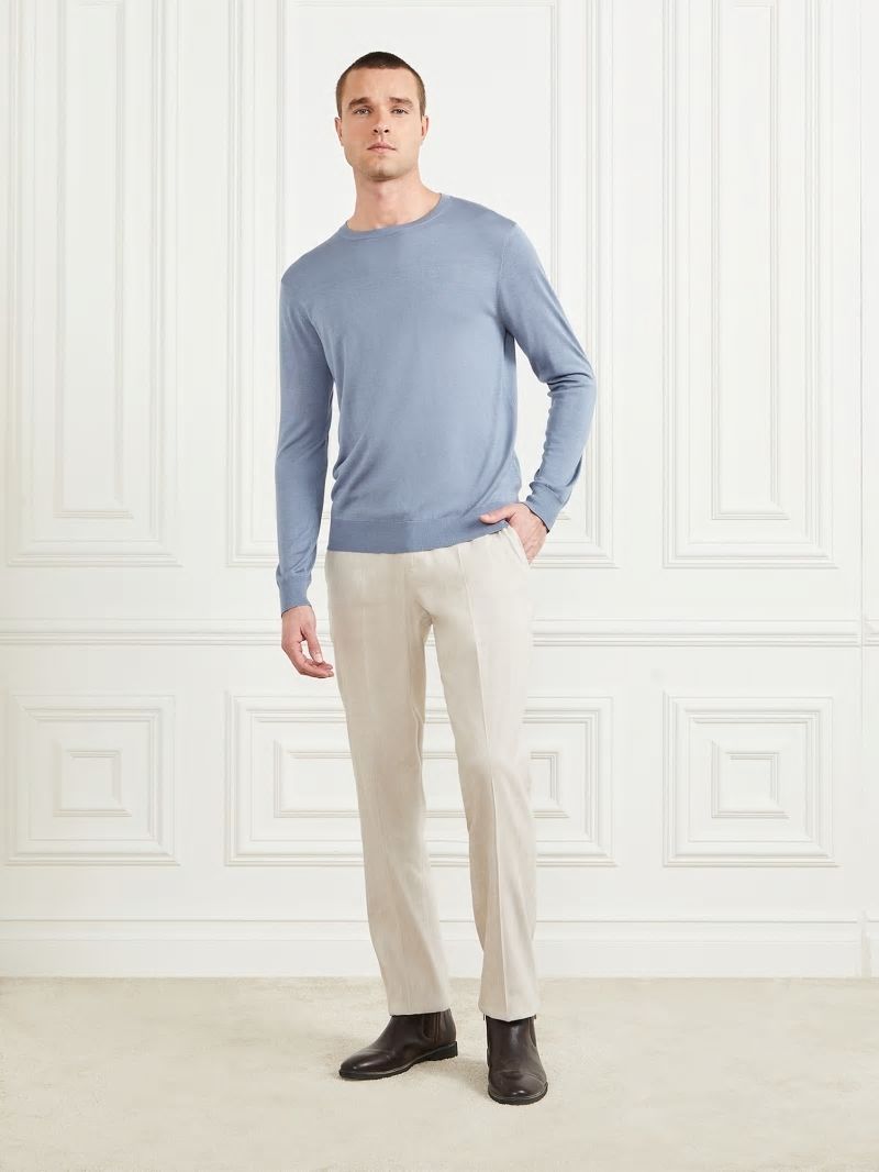 Guess Silk Crewneck Sweater - Cloudy Sky Guess Silk Crewneck Sweater - Cloudy Sky