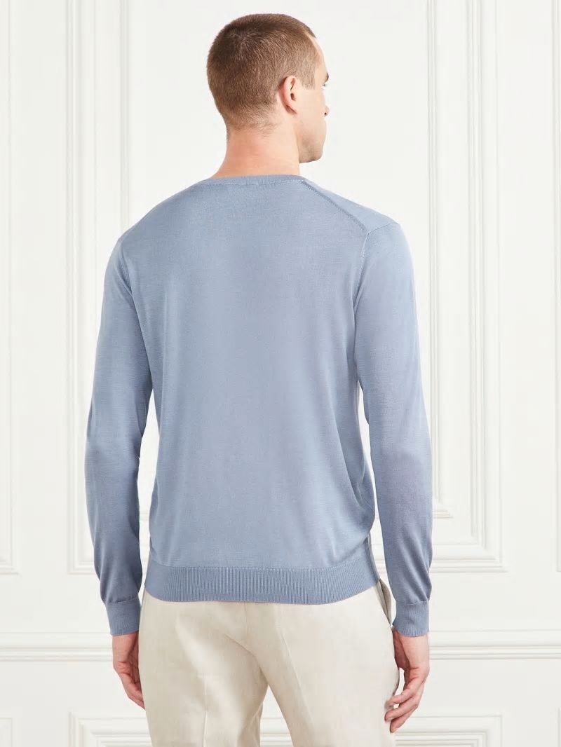 Guess Silk Crewneck Sweater - Cloudy Sky Guess Silk Crewneck Sweater - Cloudy Sky
