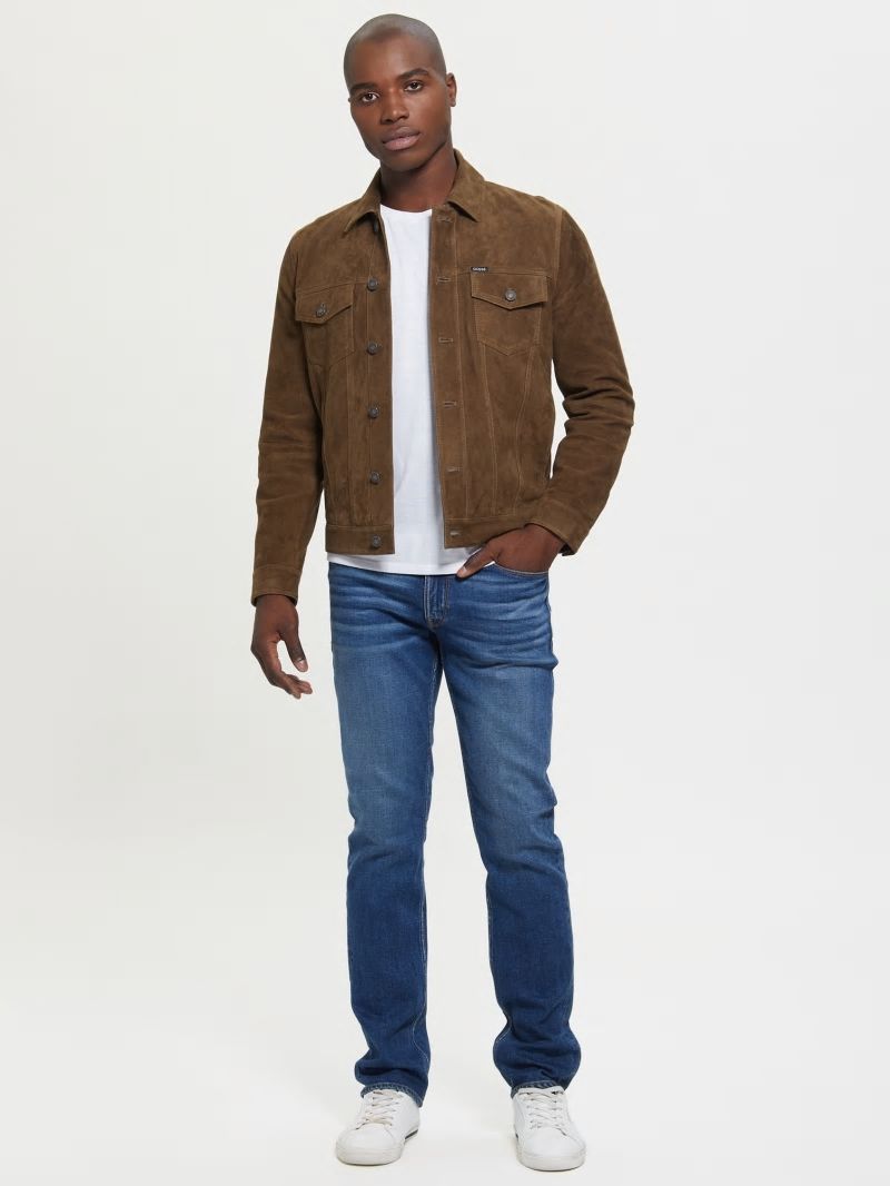 Guess Suede Trucker Jacket - Brown Multi Guess Suede Trucker Jacket - Brown Multi