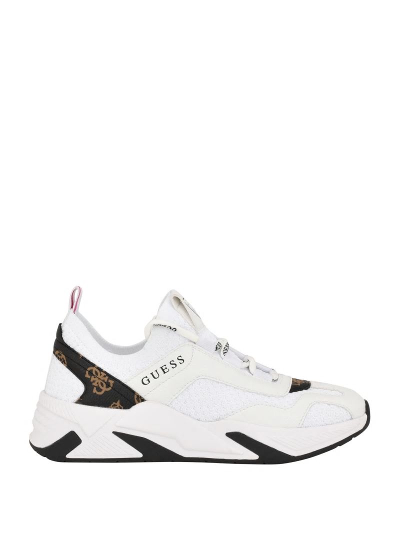 Guess Geniver Knit and Quattro G Sneakers - White Guess Geniver Knit and Quattro G Sneakers - White