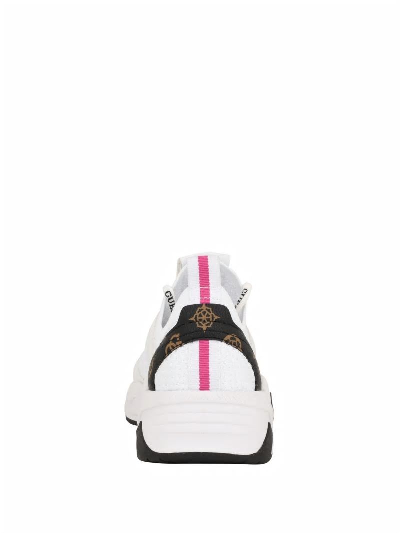 Guess Geniver Knit and Quattro G Sneakers - White Guess Geniver Knit and Quattro G Sneakers - White