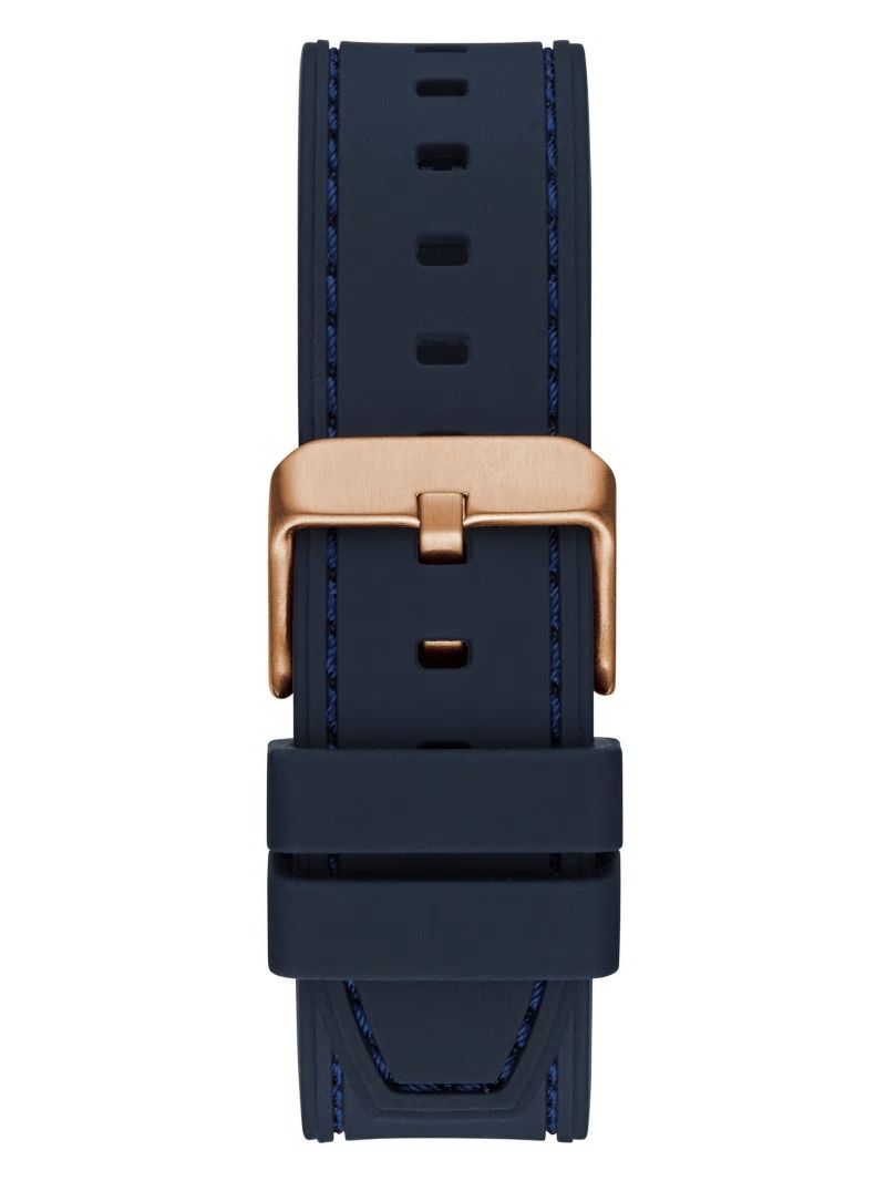 Guess Rose Gold-Tone and Navy Silicone Multifunction Watch - Rainbow Guess Rose Gold-Tone and Navy Silicone Multifunction Watch - Rainbow