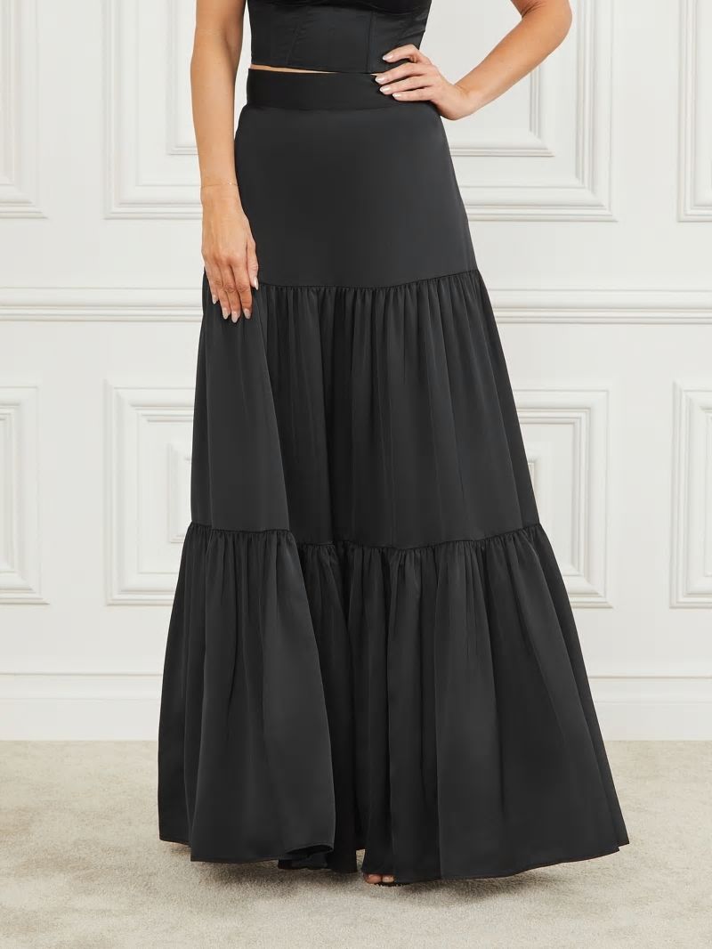 Guess Susanne Satin Maxi Skirt - Black Guess Susanne Satin Maxi Skirt - Black