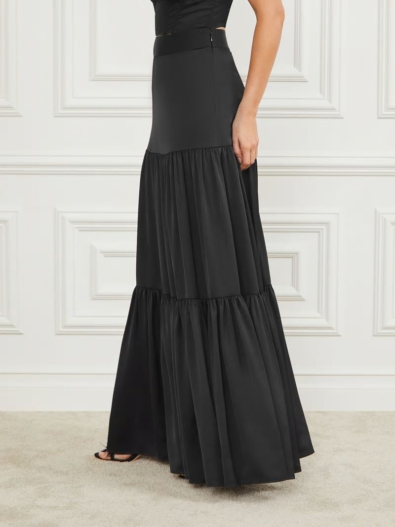 Guess Susanne Satin Maxi Skirt - Black Guess Susanne Satin Maxi Skirt - Black