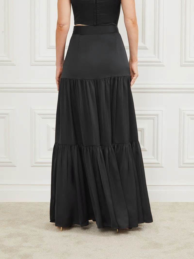 Guess Susanne Satin Maxi Skirt - Black Guess Susanne Satin Maxi Skirt - Black