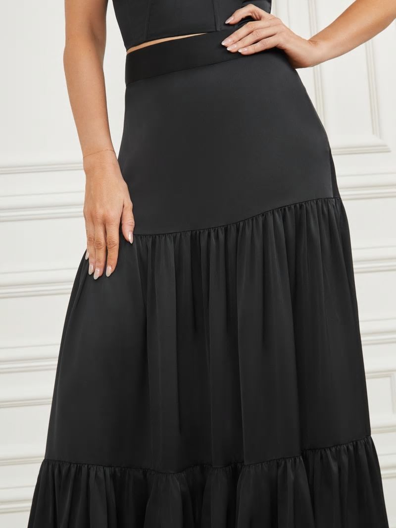 Guess Susanne Satin Maxi Skirt - Black Guess Susanne Satin Maxi Skirt - Black