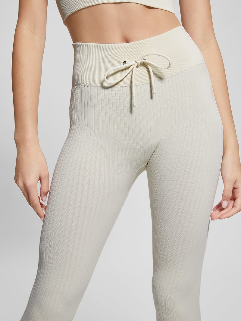 Guess Seamless Ribbed Leggings - Warm White Guess Seamless Ribbed Leggings - Warm White