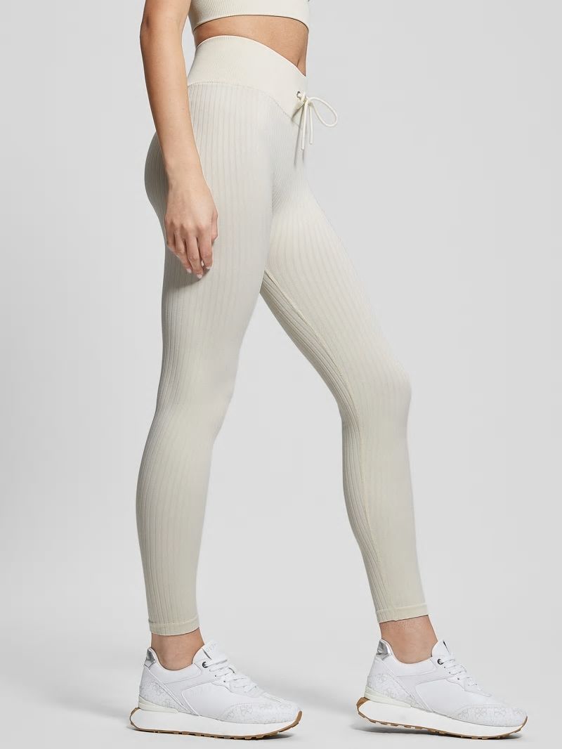 Guess Seamless Ribbed Leggings - Warm White Guess Seamless Ribbed Leggings - Warm White
