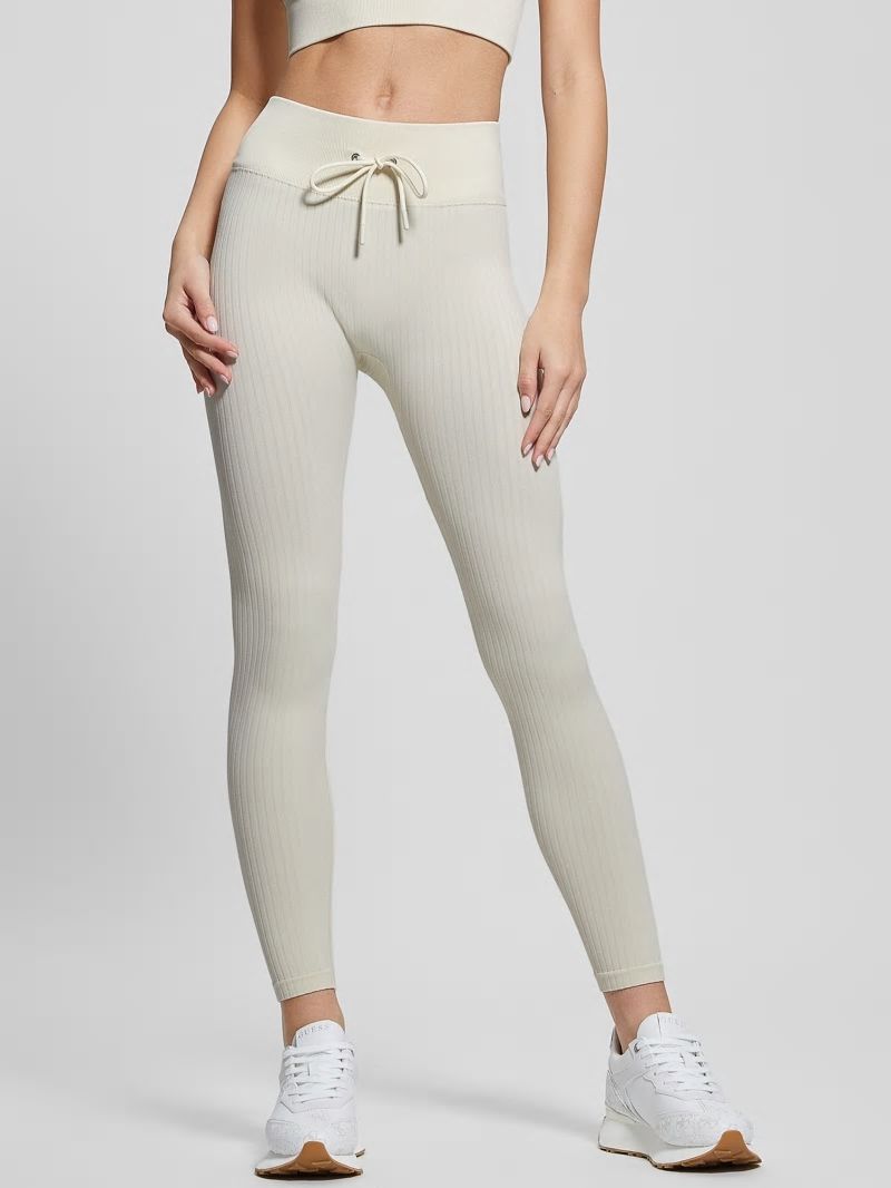 Guess Seamless Ribbed Leggings - Warm White Guess Seamless Ribbed Leggings - Warm White