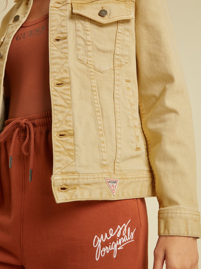 Guess GUESS Originals Dyed Denim Jacket - Go Vintage Tan Wash Guess GUESS Originals Dyed Denim Jacket - Go Vintage Tan Wash