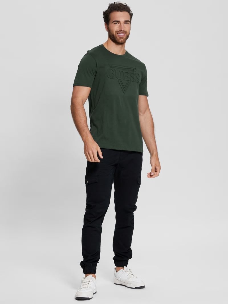 Guess Eco Embossed Logo Tee - Jungle Greens Guess Eco Embossed Logo Tee - Jungle Greens