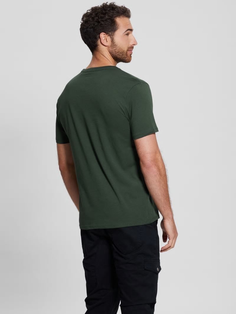 Guess Eco Embossed Logo Tee - Jungle Greens Guess Eco Embossed Logo Tee - Jungle Greens