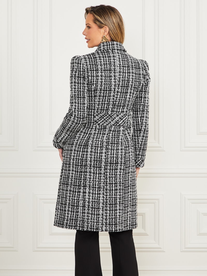Guess Megan Tweed Coat - Check Black And White Guess Megan Tweed Coat - Check Black And White