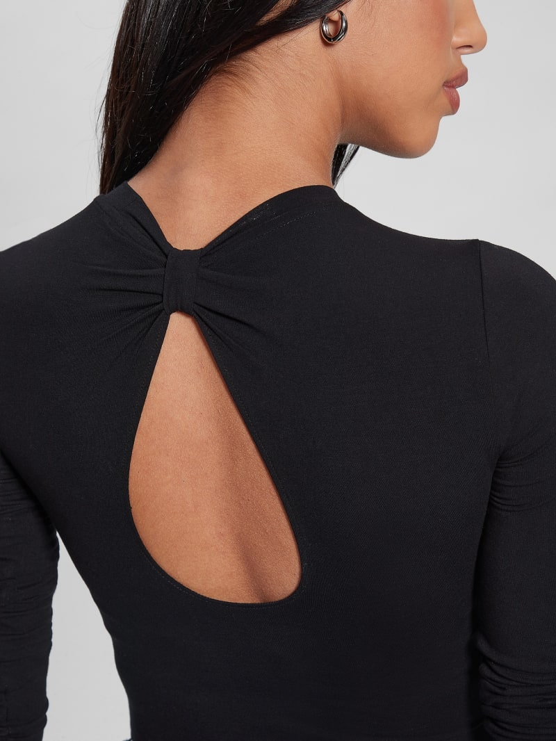 Guess Eco Rhinestone Triangle Long-Sleeve Bodysuit - Black Guess Eco Rhinestone Triangle Long-Sleeve Bodysuit - Black