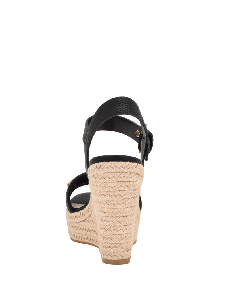 Guess Hisley Wedge Sandals - Black 002 Guess Hisley Wedge Sandals - Black 002