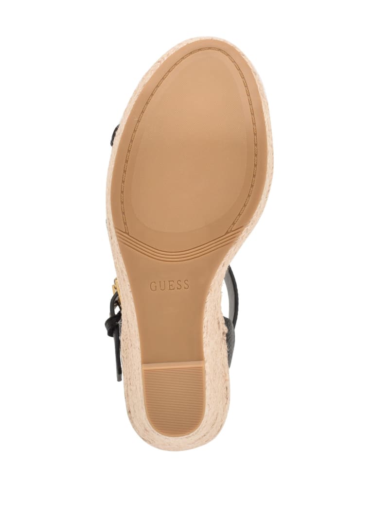 Guess Hisley Wedge Sandals - Black 002 Guess Hisley Wedge Sandals - Black 002