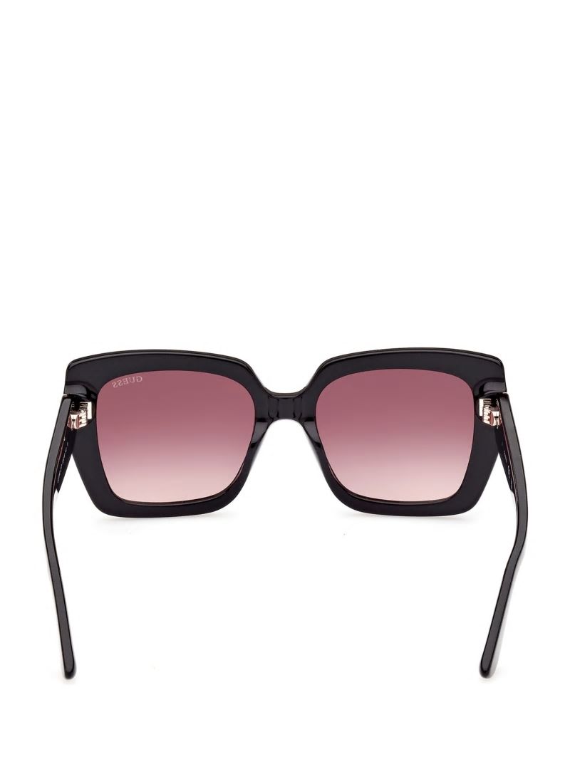 Guess Square Logo Print Plastic Sunglasses - Black Guess Square Logo Print Plastic Sunglasses - Black