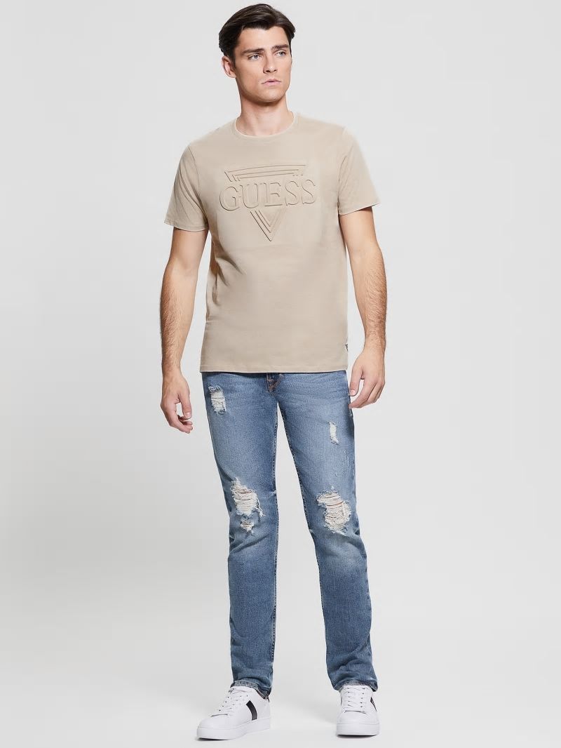 Guess Eco Embossed Logo Tee - Nomad Guess Eco Embossed Logo Tee - Nomad
