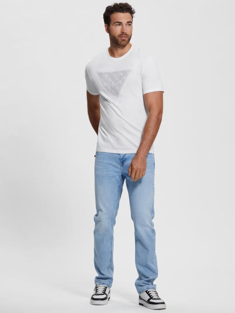 Guess Eco Triangle Crewneck Tee - Pure White Guess Eco Triangle Crewneck Tee - Pure White