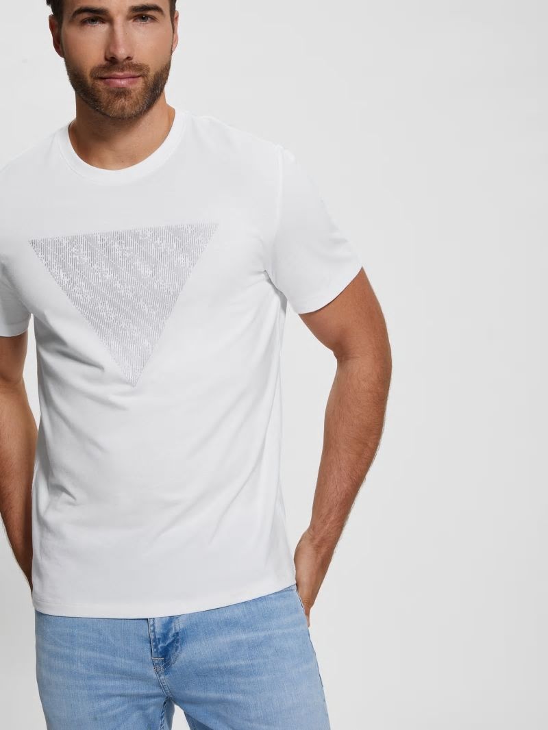 Guess Eco Triangle Crewneck Tee - Pure White Guess Eco Triangle Crewneck Tee - Pure White