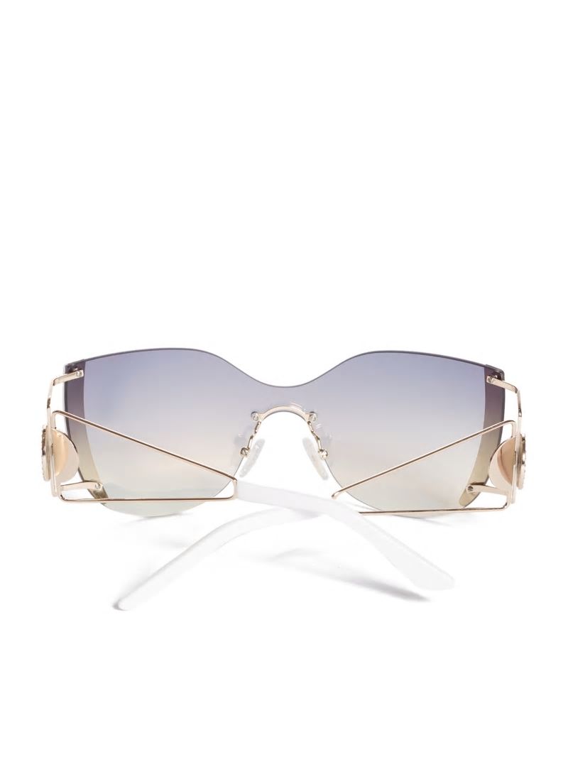 Guess Mirrored Rimless Cateye Sunglasses - White Guess Mirrored Rimless Cateye Sunglasses - White